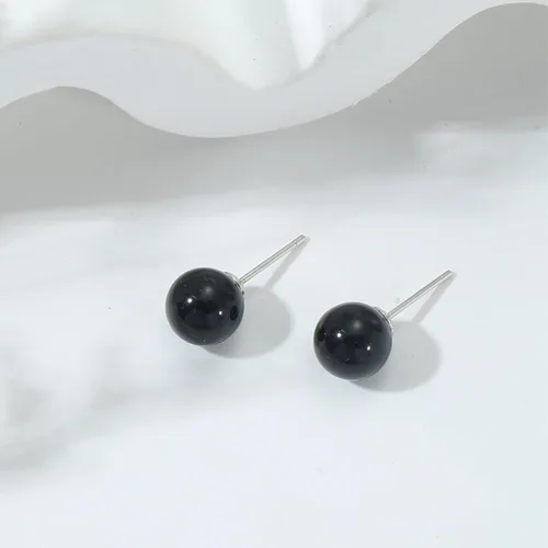 Vista 118 de Natural Stone Stud Earrings for Women 8mm Sterling Silver Genuine Gemstone Earrings Handmade Sterling Silver Crystal Stud Earrings for Women