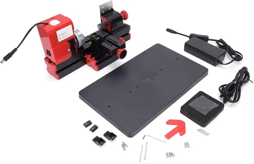 Vista 8 de ViaGasaFamido Kit de torno de metal 24W Mini máquina de torno motorizado 20000RPM DIY modelado herramienta de carpintería enchufe de EE. UU. Control
