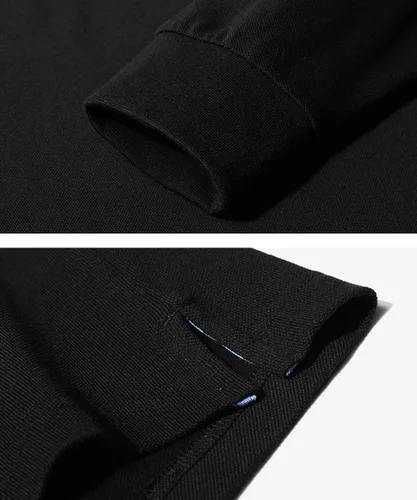 Vista 2 de Christain Chaplain - Polo de manga larga bordado con cruz para hombre