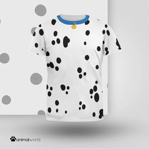 Vista 6 de Old Glory Disfraz de perro dálmata cuello azul camiseta para adultos