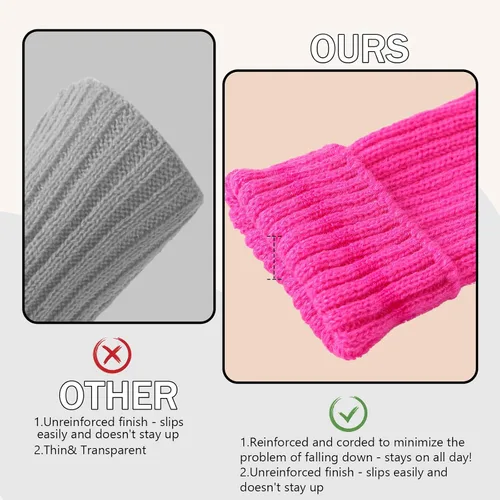 Vista 4 de Buauty Calentadores de piernas para mujer, traje de los años 80 y 90, calcetines de pierna acanalados de neón a la moda, accesorios de neón Y2K