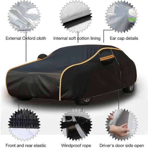 Vista 6 de Funda para automóvil compatible con Audi Q2/Q3/Q4/Q5/Q6/Q7/Q8, funda impermeable para todo tipo de clima, cubierta exterior completa impermeable