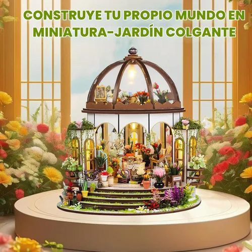 Vista 6 de Kit de casa en miniatura para bricolaje, kit de rincón de libro con luz LED, rompecabezas de madera 3D, kit de construcción de decoración de Jardín