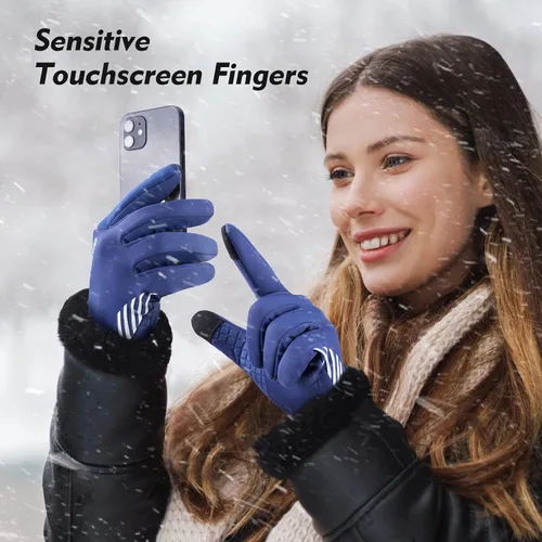 Vista 5 de FREETOO Waterproof Winter Gloves with Fleece Lining for Cold Weather for Men, Windproof Touchscreen Warm Gloves for Snow Running Cycling Driving