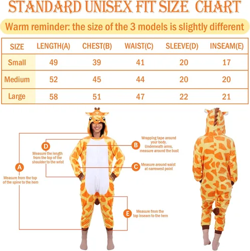 Vista 4 de Tisancy Halloween 3 piezas Unisex Adulto Animal Pijama de felpa jirafa dinosaurio vaca disfraz animal Cosplay traje para hombres mujeres