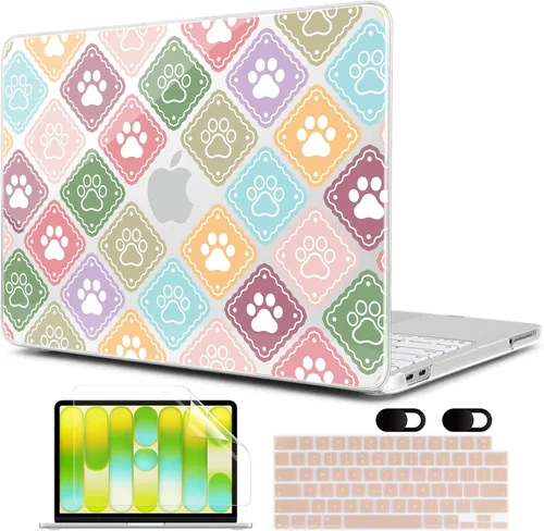 Vista 28 de MEEgoodo Funda estampada para MacBook Neo de 13 pulgadas versión 2026 (compatible con el modelo A3404), funda rígida para laptop con funda