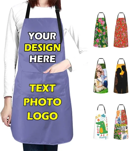 Vista 36 de Delantales impermeables personalizados para diseñar tu propia imagen, logotipo, texto, añadir fotos, delantal para cocinar hornear, 33 x 27.5