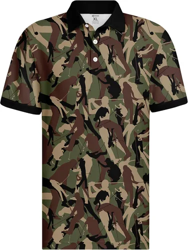 Vista 3 de HIVICHI Divertidas camisas de golf para hombre, diseño de estampado loco, colorido, salvaje, novedoso, que absorbe la humedad, polo para hombre