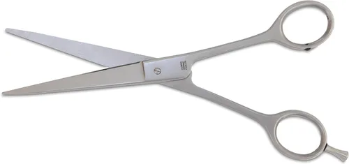 Vista 2 de Mars Professional - Tijeras ergonómicas de acero inoxidable con gancho para dedos, microserradas, 7 pulgadas de longitud