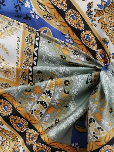 Vista 3 de ZAFUL Falda bohemia para mujer, faldas asimétricas atadas con estampado floral de cachemira y cintura alta, faldas fruncidas para mujer