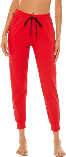 Vista 5 de AvaCostume Pantalones deportivos ligeros de algodón para mujer, pantalones deportivos de yoga, pantalones casuales con bolsillos