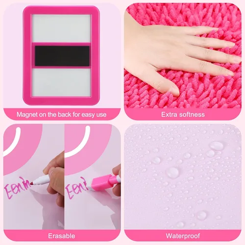 Vista 4 de Ctosree El kit de accesorios para casillero de 18 piezas incluye papel tapiz magnético, espejo, alfombra, pizarra blanca, marcador de borrado