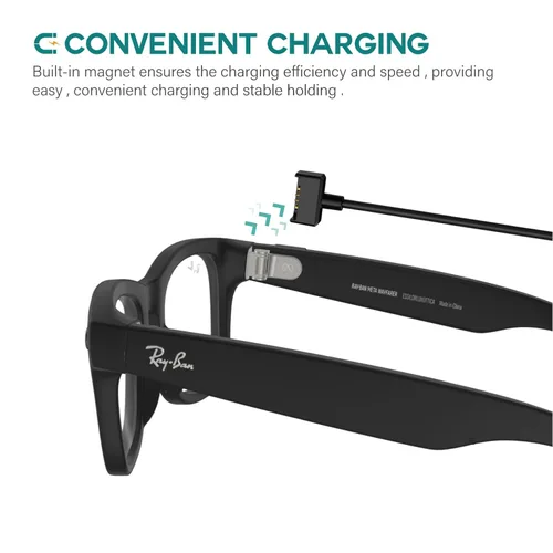 Vista 5 de TUSITA Cable de carga compatible con lentes inteligentes Ray-Ban Stories - 1M