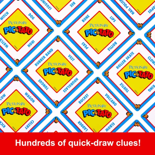 Vista 5 de Mattel Games Pictionary Pic-Tato - Juego de dibujo con 'Hot Potato' que habla y reproduce música, incluye marcadores y tablas borrables, 3-8