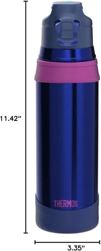 Vista 6 de Termo aislamiento al vacío botella deportiva 1L azul marino rosa FHQ-1000 NV-P