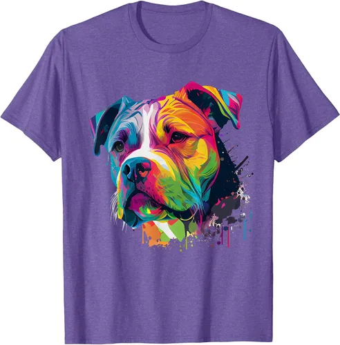 Vista 39 de Colorful American Bulldog American Bully Men Women T-Shirt Asphalt Grey