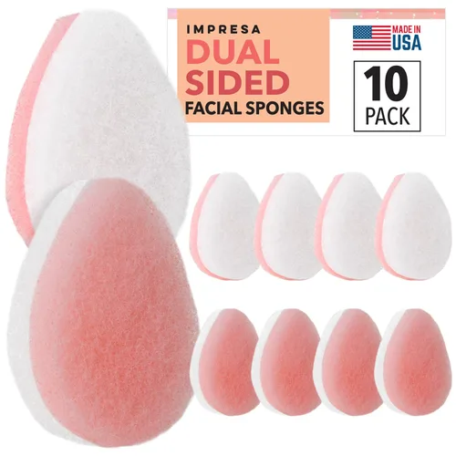 Vista 9 de IMPRESA Esponjas Exfoliantes para Limpieza Facial - Estilo Puff Regular - Esponjas Exfoliantes Reutilizables de Espuma Natural de Grado Médico