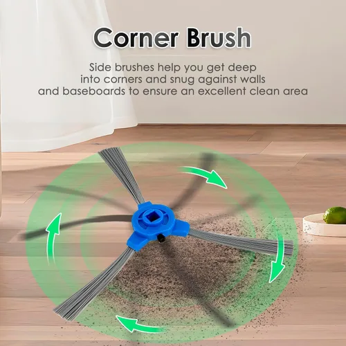Vista 3 de Paquete de 10 cepillos laterales de repuesto compatibles con eufy RoboVac 11S, 15T, 30, 30C, 35C 15C, 12, 25C, 35C, 11S Max, 15C Max, 25C Max, 30C
