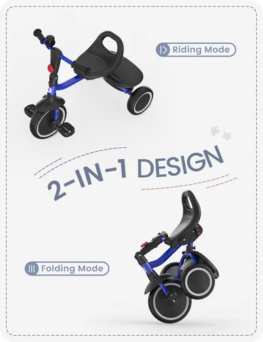 Vista 2 de besrey Triciclo para niños pequeños con campana, triciclo para niños de 18 meses a 5 años, triciclo para niños, bicicleta para niños de 1.5 a 5