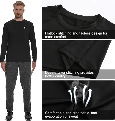 Vista 4 de Men's UPF 50+ Quick-Dry Swim Shirt Rash Guard with Sun Protection
