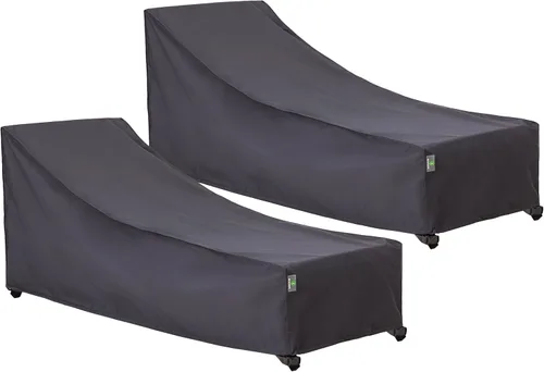 Vista 9 de F&J Outdoors Funda Impermeable Resistente a los Rayos UV de Servicio Pesado para Silla Tumbona de Patio, Paquete de 2, 79"Lx30"Ax30"Al, Beige