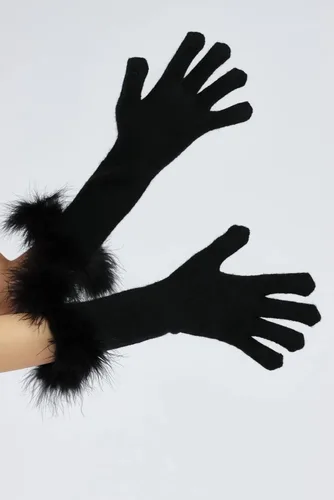 Vista 28 de Sahabowi Guantes de cuero para clima frío Manopla de lana cálida de invierno para mujeres