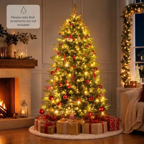 Vista 2 de COSTWAY Árbol de Navidad artificial de 5 pies con 11 modos de iluminación