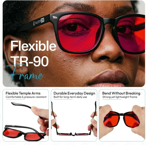 Vista 9 de Sleep ZM Blue Light Blocking & Light Sensitivity Glasses - 14 Lens Types for Comfort, Relaxation, Sleep & Relief