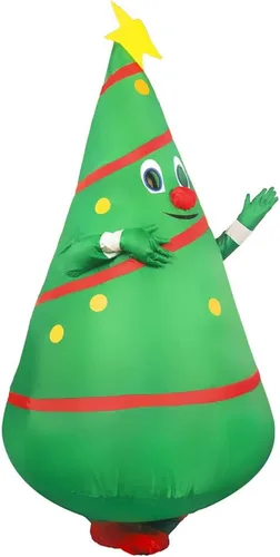 Vista 4 de Disfraz inflable de Halloween de koala de cebra, panda gigante, cerdo rosa, árbol de Navidad, divertido disfraz para adultos y fiestas de cosplay