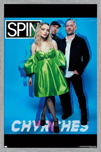Vista 12 de Trends International SPIN Magazine - Póster de pared CHVRCHES 21, 14.725 x 22.375 pulgadas, versión enmarcada de madera de granero