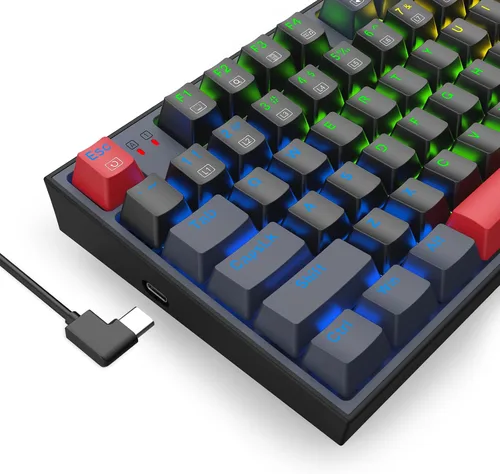 Vista 8 de Redragon Teclado mecánico, teclado para juegos con cable con 94 teclas, edición macro programable, almohadilla numérica, diseño compacto
