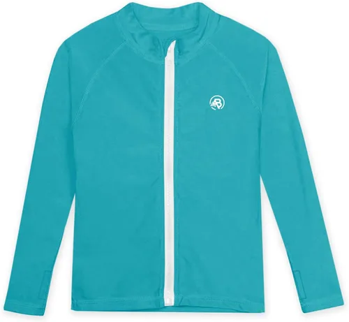 Vista 4 de AOBUTE Camiseta unisex con cremallera para niños, protección UV UPF 50+, con agujero para el pulgar, de 3 a 12 años