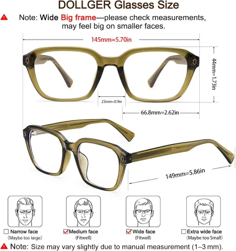 Vista 7 de Dollger Gafas de luz azul para hombre, estilo vintage, rectangular, con marco grueso, sin receta, para computadora, juegos, uso del teléfono