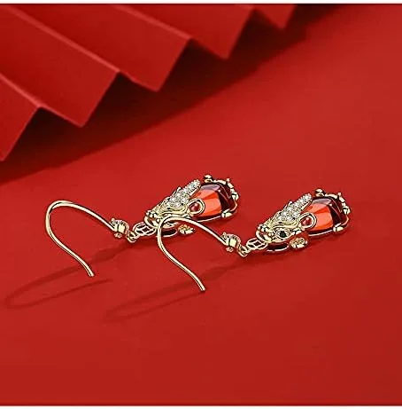 Vista 6 de Pendientes de gota Joyas Rubí 18K Pendientes Stud Joyería Pendiente Banquete de Cumpleaños y Bar Mitzvah