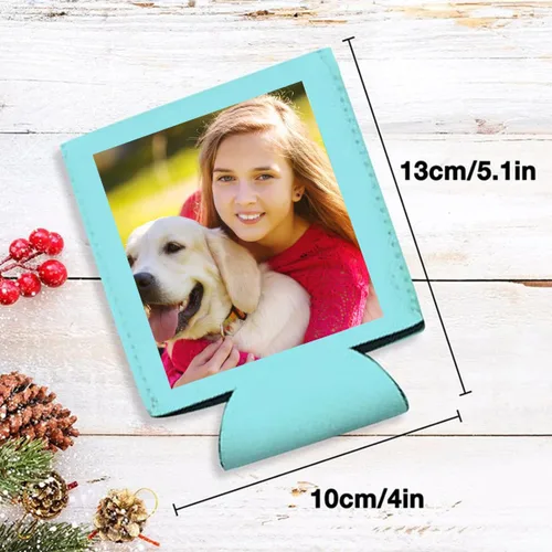 Vista 3 de Funda enfriadora de latas de cerveza personalizada Koo-zi Slim a granel, añade tu texto con imagen en una cubierta plegable de 12 onzas líquidas