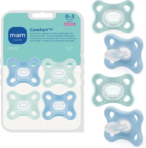 Vista 10 de MAM Comfort - Chupete para bebé de 0 a 3 meses, ligero, de silicona de una Zafiro azul/mate azul