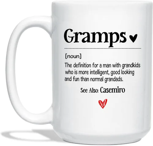Vista 12 de Taza de café de cerámica con texto en inglés «Best Grandpa Add Photo », regalos para abuelo, abuelo, papá, amapola, Día del Padre, taza de café
