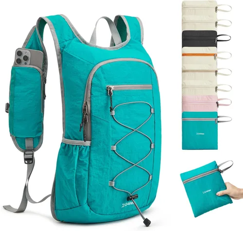 Vista 15 de G4Free Mochila de senderismo ligera y plegable de 20L para mujeres y Beige