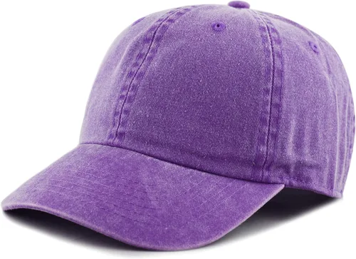 Vista 23 de The Hat Depot 100% algodón pigmento teñido de perfil bajo sombrero de papá seis panel casquillo 1. Negro.