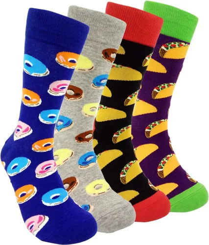 Vista 15 de HSELL Calcetines de vestir para hombre, diseños divertidos y locos, calcetines de algodón con patrón novedoso, regalos divertidos para hombres 12