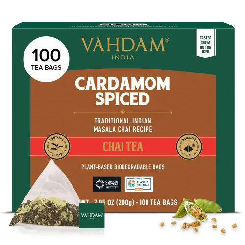 Vista 37 de VAHDAM - Bolsas de té negro Assam (100 unidades) con alto contenido de cafeína, sin gluten, bolsas de té de hojas sueltas enteras Fuertes