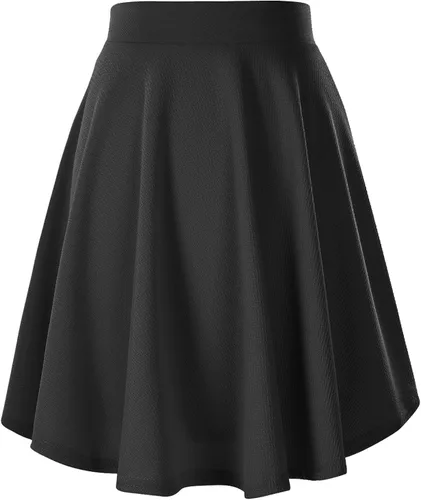 Vista 2 de Urban CoCo Women's Basic Versatile Stretchy Flared Casual Midi Skater Skirt