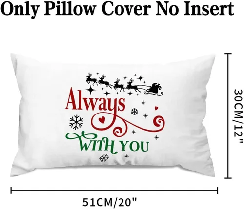 Vista 2 de Always with You - Fundas de almohada lumbar de 12 x 20 pulgadas, fundas de cojín de lona para decoración de sofá, sala de estar