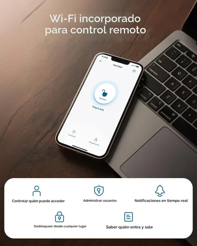 Vista 3 de eufy Security Smart Lock C30, cerradura de puerta de entrada sin llave, cerrojo de seguridad con teclado WiFi integrado para puerta delantera,