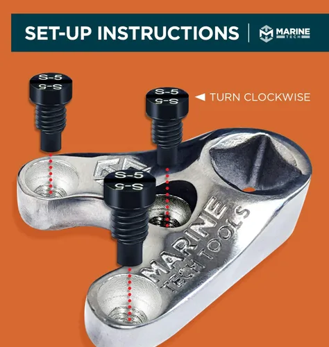 Vista 8 de Marine Tech Tools - Llave de pasador Mercury de 1.220 in (AMT0021), llave de pasador fuera de borda ajustable con pines S-5, herramientas fueraborda
