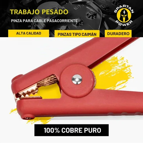 Vista 3 de Spartan Power - Cables de puente de repuesto para batería de coche de alta resistencia - Reemplazos de extremos de abrazadera para cables