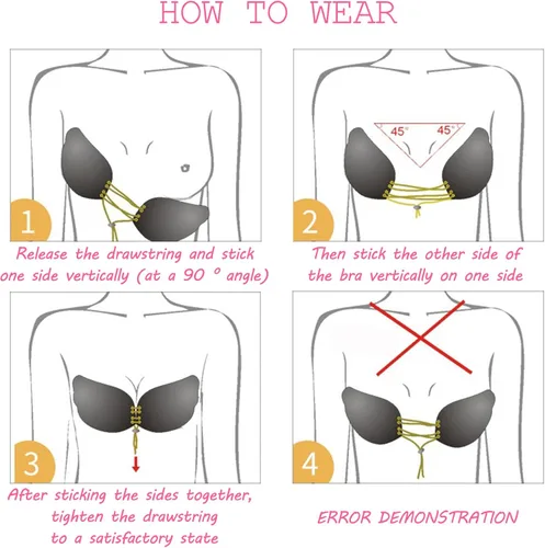Vista 7 de Rodnsurw Brasier adhesivo invisible sin tirantes para mujer, sujetadores adhesivos con realce y espalda descubierta con pezón y cinta adhesiva