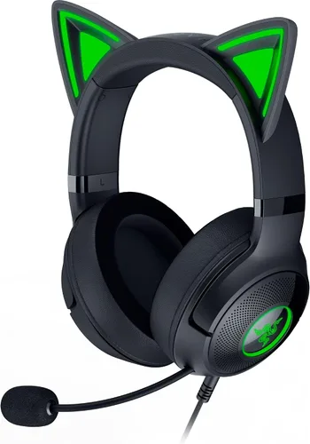 Vista 11 de Razer Kraken Kitty V2 Auriculares USB con cable orejas de gatito RGB Chroma - Iluminación reactiva de transmisión - Micrófono cardioide HyperClear