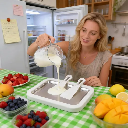 Vista 7 de Máquina de helados enrollados, nueva máquina de rodillos de helado casera, máquina de helado instantáneo, bandeja de helado rodada para actividades