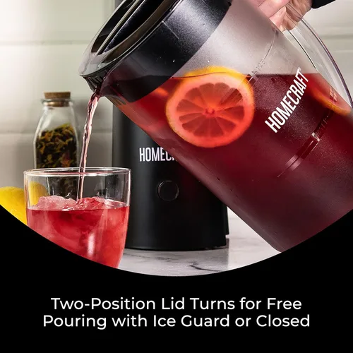 Vista 5 de Homecraft Cafetera Eléctrica para Té Helado y Café de Infusión Fría, Jarra Aislada Doble, Negra, Pequeña